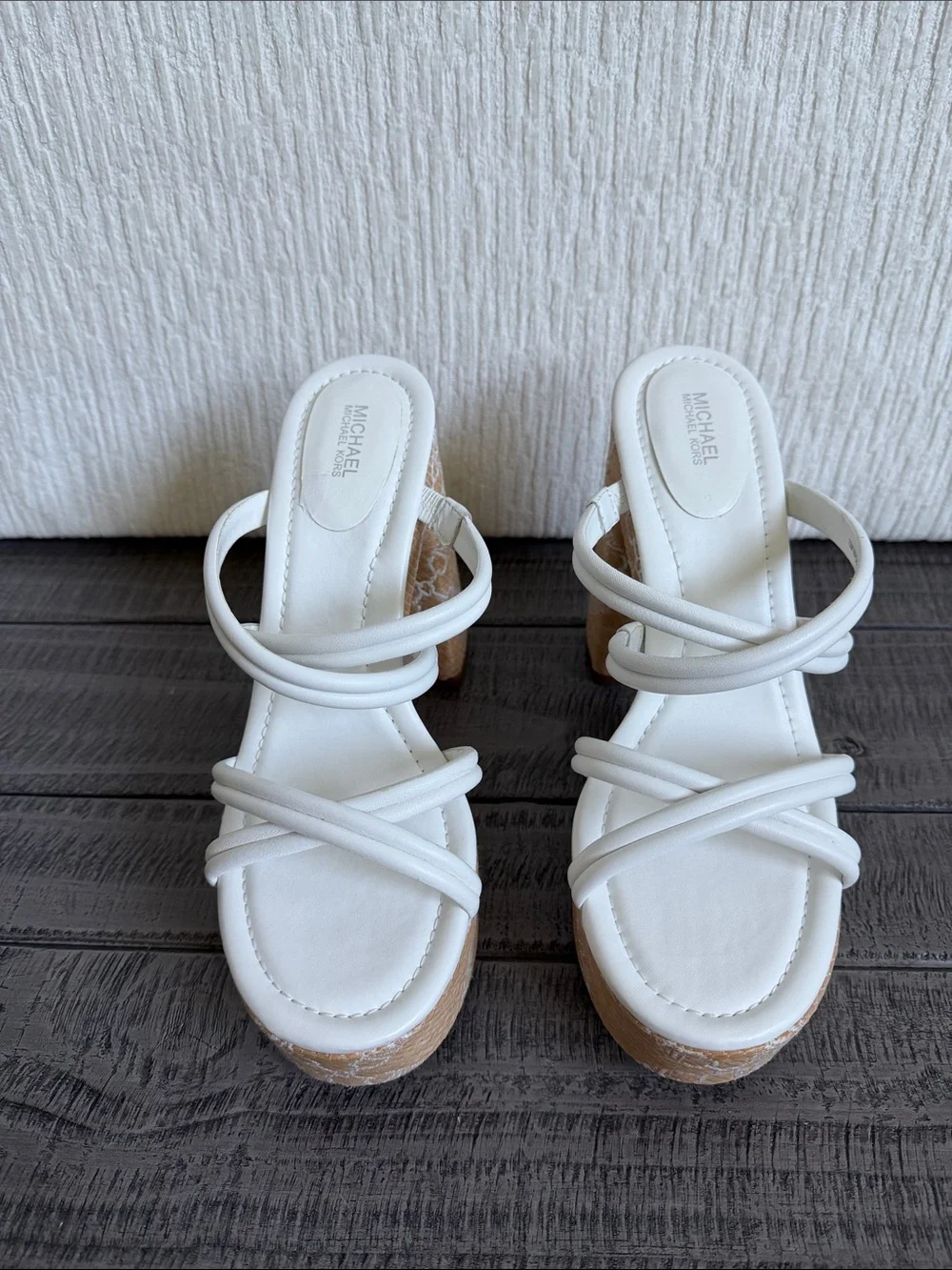 MICHAEL Michael Kors White Strappy Platform Sandals